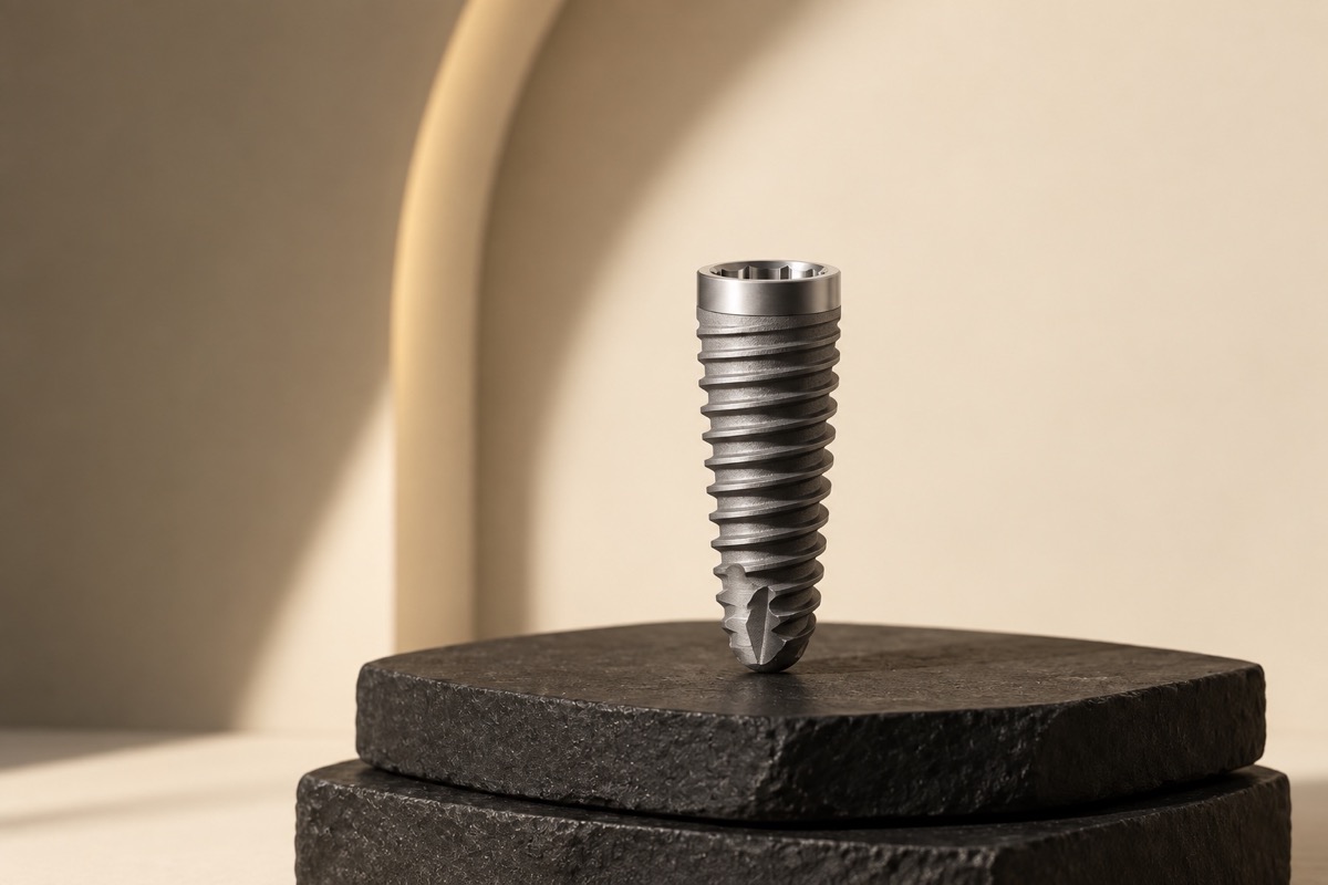 Single threaded dental implant fixture without an abutment or crown